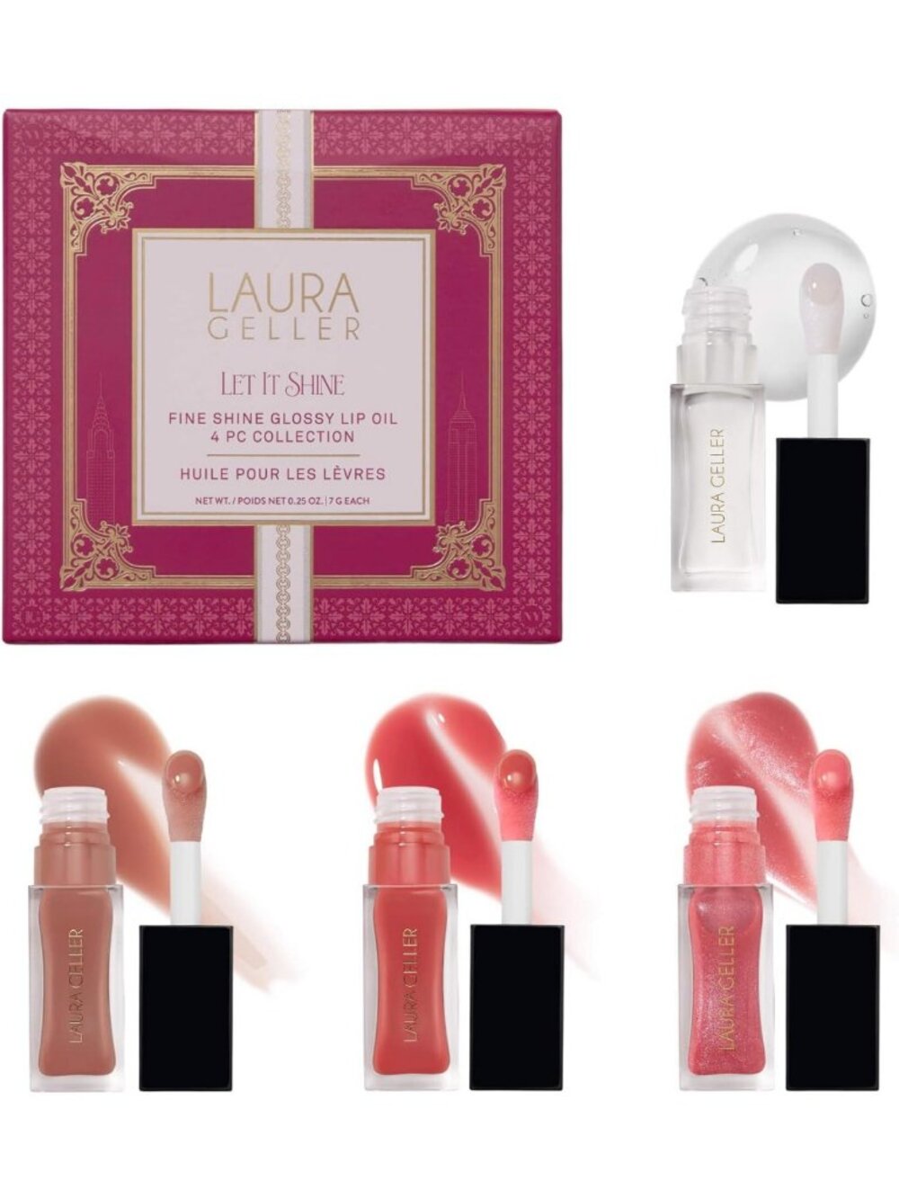 Hydrating Glossy Lip Oil - Fine Shine, Spiced Chai, Pink Prosecco, Rose Garden